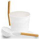 KOLO Bucket and Ladle Set w/ Vertical Handle - White