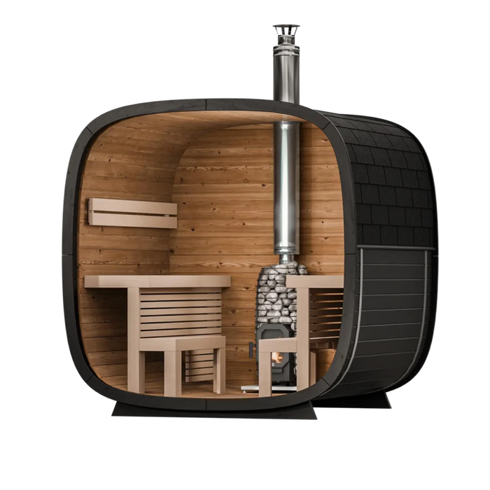 Leil Black Cube Comfort Outdoor Sauna Kit