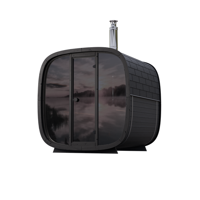 Leil Black Cube Comfort Outdoor Sauna Kit