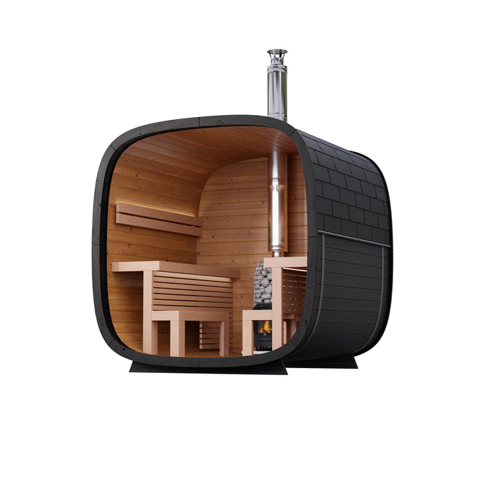 Leil Black Cube Comfort Outdoor Sauna Kit