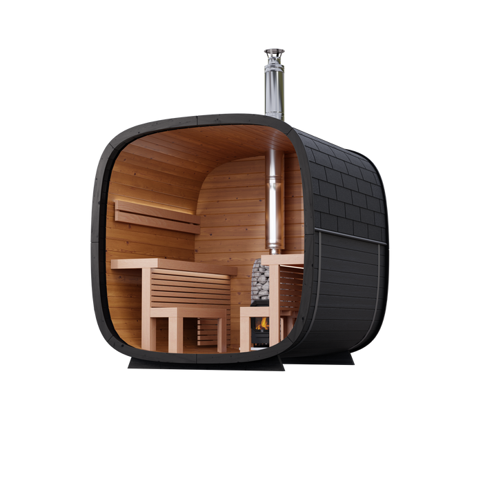 Leil Black Cube Comfort Outdoor Sauna Kit