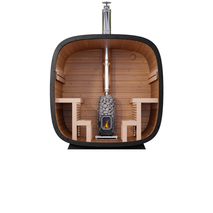 Leil Black Cube Comfort Outdoor Sauna Kit
