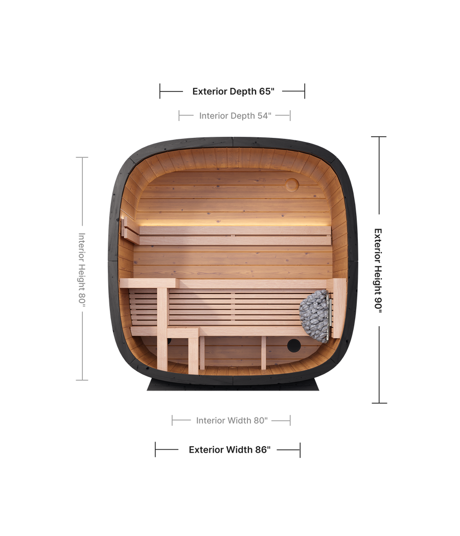 Leil Black Cube Classic Outdoor Sauna Kit