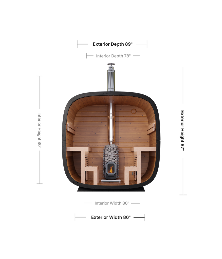 Leil Black Cube Comfort Outdoor Sauna Kit