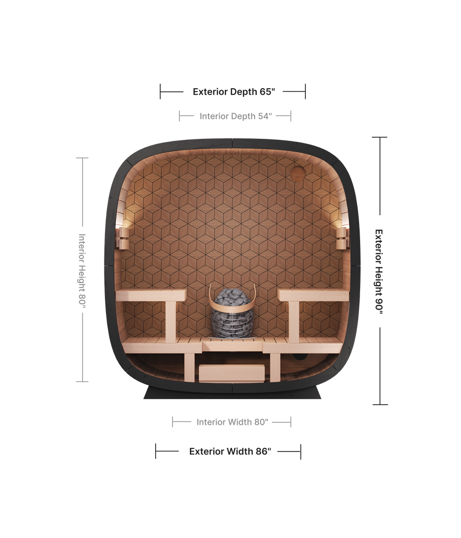 Leil Black Cube Premium Outdoor Sauna Kit
