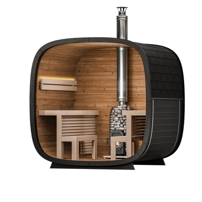 Leil Black Cube Comfort Outdoor Sauna Kit