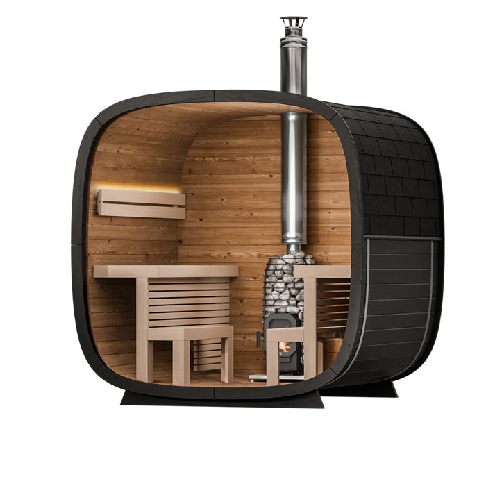 Leil Black Cube Comfort Outdoor Sauna Kit