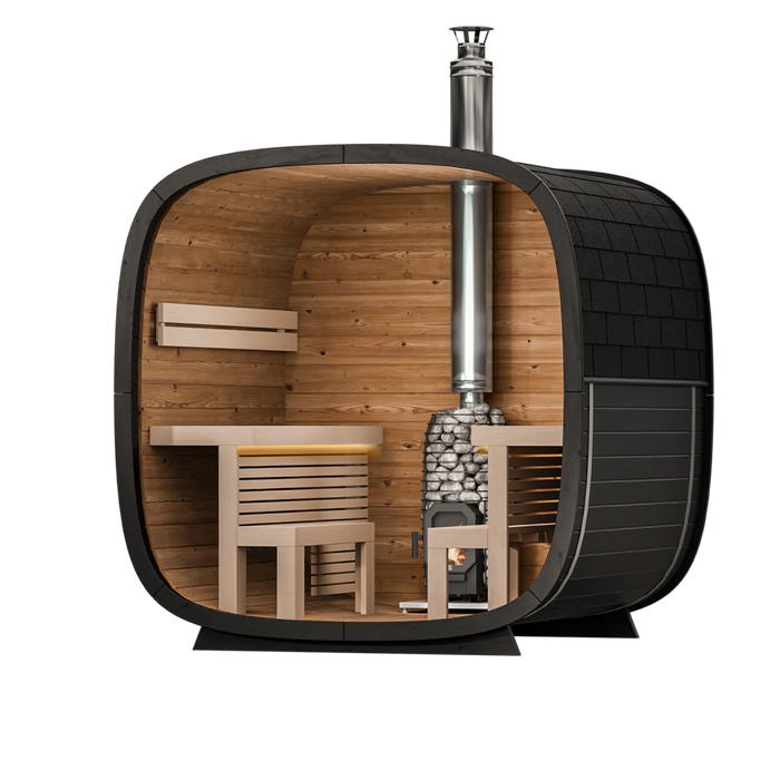 Leil Black Cube Comfort Outdoor Sauna Kit