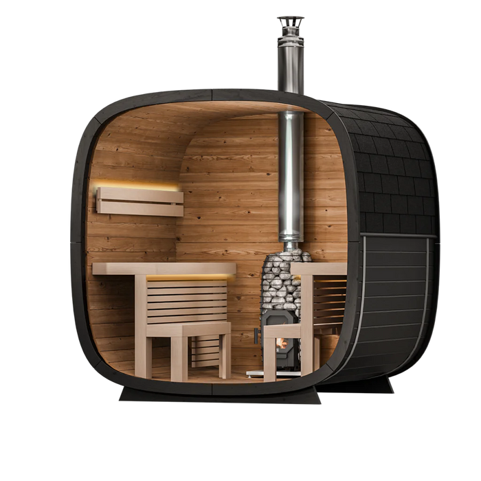 Leil Black Cube Comfort Outdoor Sauna Kit