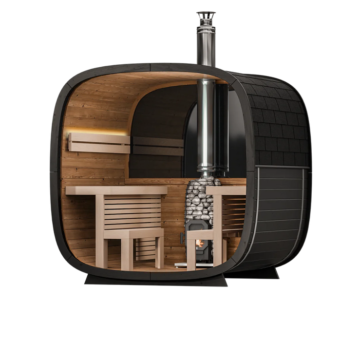 Leil Black Cube Comfort Outdoor Sauna Kit