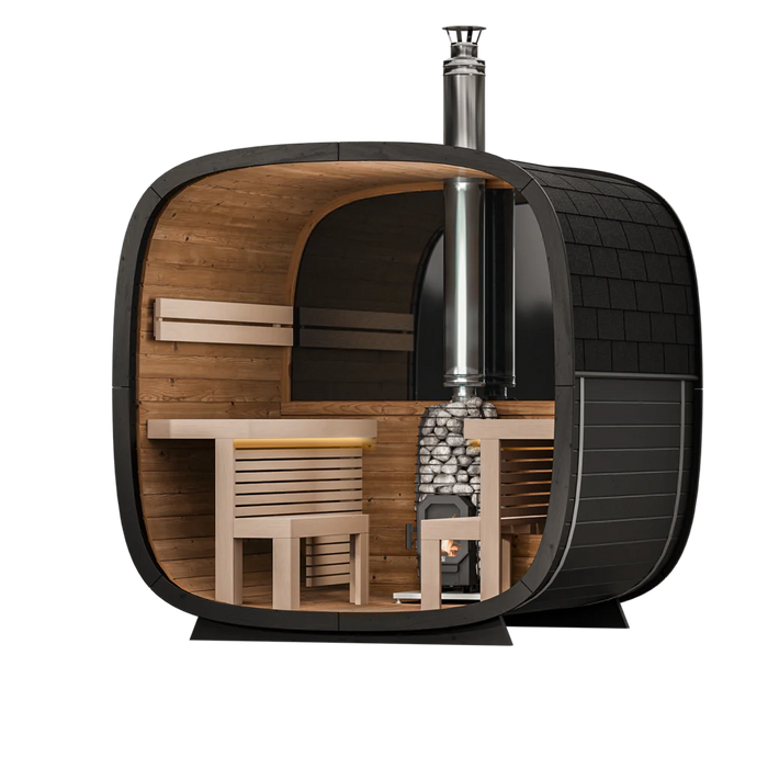 Leil Black Cube Comfort Outdoor Sauna Kit