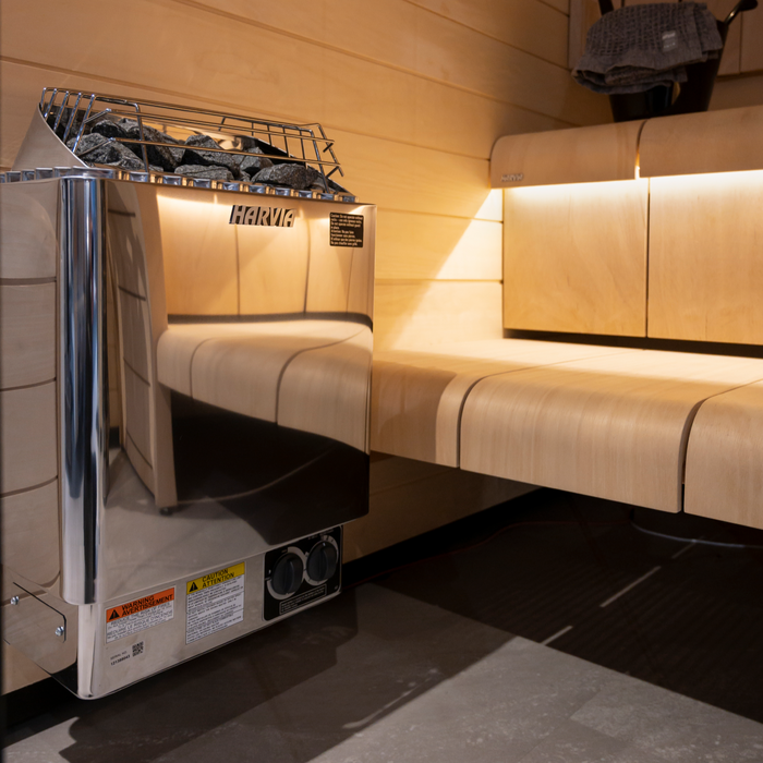 Harvia KIP60B Electric Sauna Heater w/ Built-In Controls — The Harvia KIP60B Electric Sauna Heater w/ Built-In Controls — The