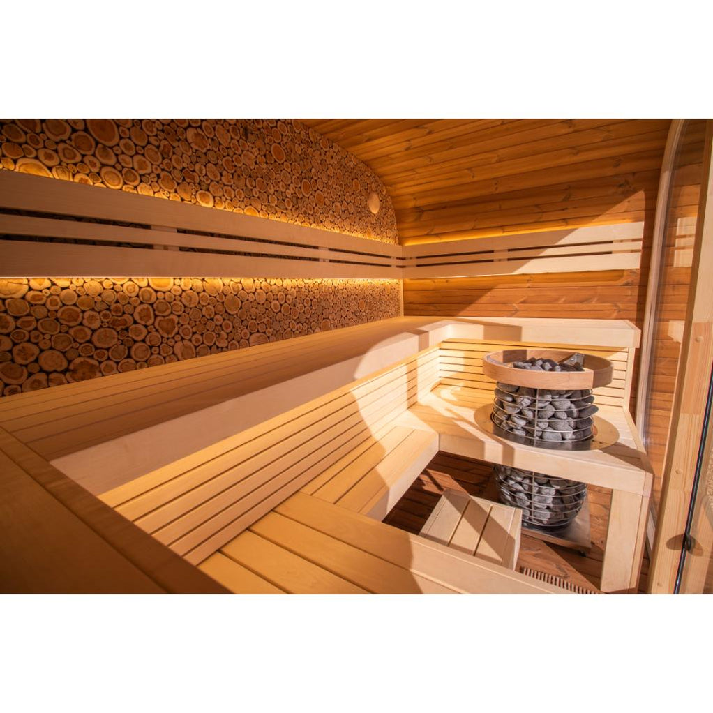 Leil Round Cube Relax Outdoor Sauna Kit — The Sauna Heater