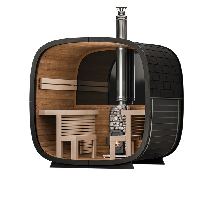 Leil Black Cube Comfort Outdoor Sauna Kit