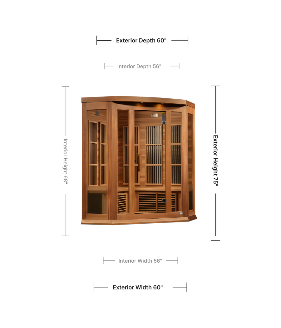 Golden Designs Maxxus Infrared Indoor Corner Sauna 3-Person