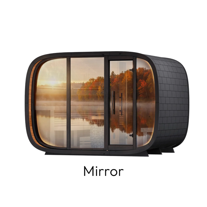 Leil Round Cube Double Outdoor Sauna Kit