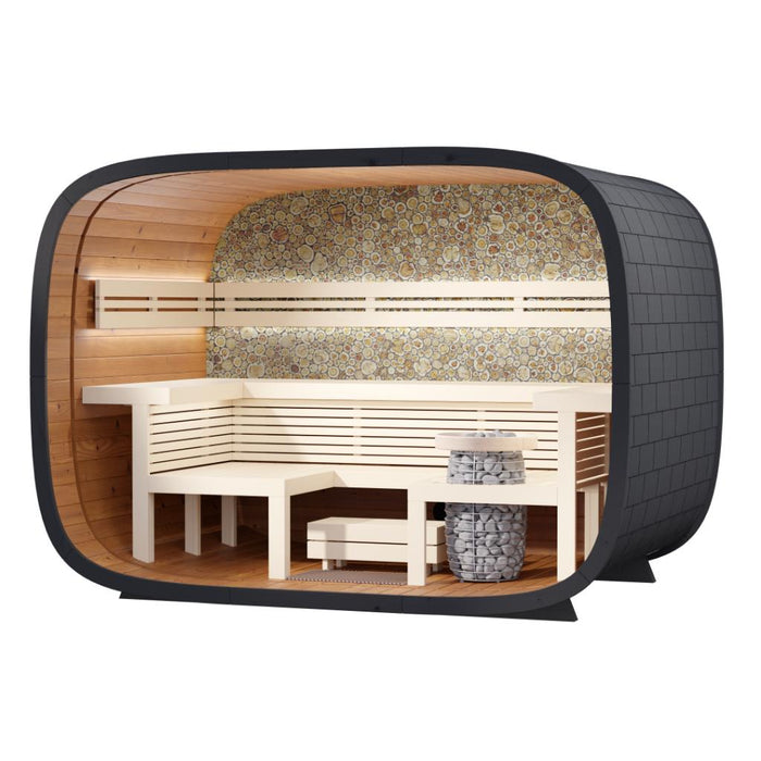 Leil Round Cube Relax Outdoor Sauna Kit