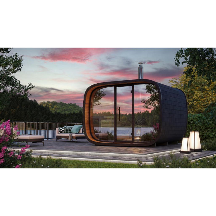 Leil Round Cube Single Outdoor Sauna Kit