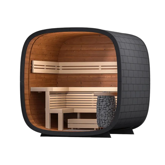 Leil Round Cube Mini Outdoor Sauna Kit
