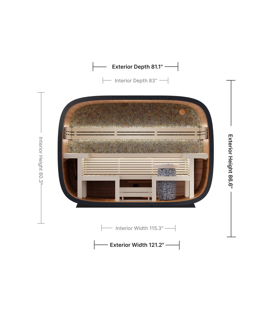 Leil Round Cube Relax Outdoor Sauna Kit