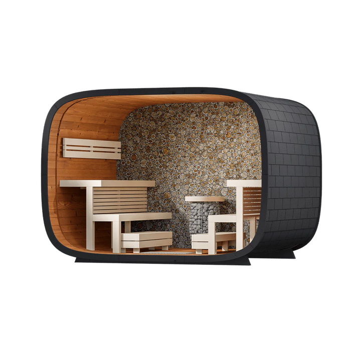 Leil Round Cube Single Outdoor Sauna Kit