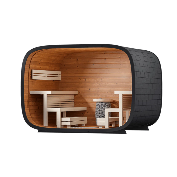 Leil Round Cube Single Outdoor Sauna Kit