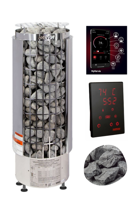 Harvia Cilindro PC80E Sauna Heater Package