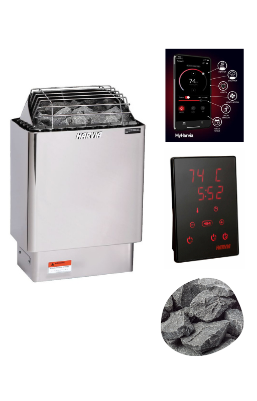 Harvia KIP80W Electric Sauna Heater Package — The Sauna Heater