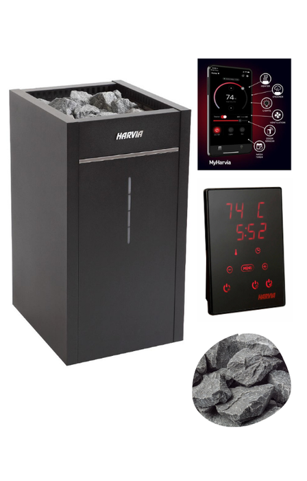 Harvia Virta Combi HL90SA Steamer & Electric Sauna Heater Package