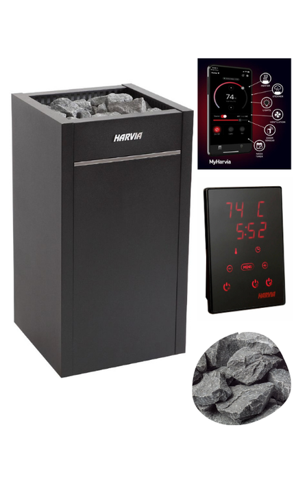 Harvia Virta HL90E Electric Sauna Heater Package