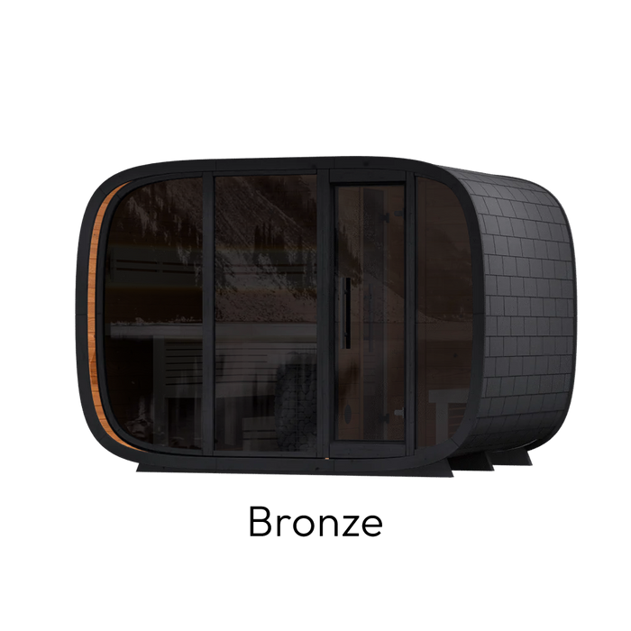 Leil Round Cube Double Outdoor Sauna Kit