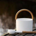 KOLO Bucket and Ladle Set w/ Built-In Handle - White