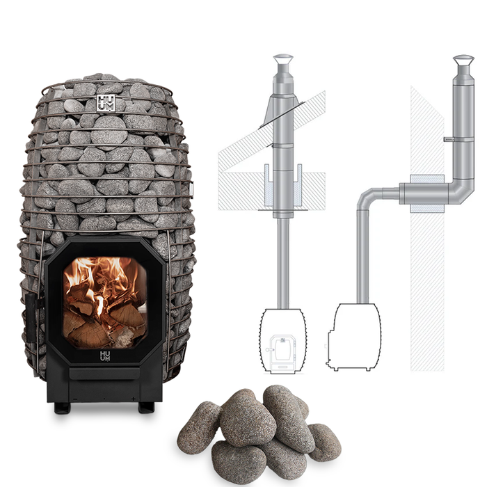 HUUM HIVE Flow Mini Wood-Burning Sauna Stove Package